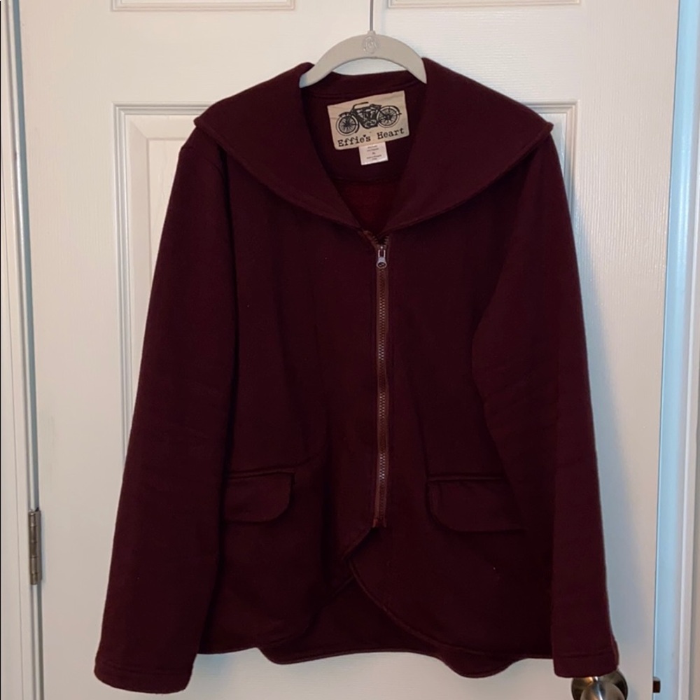 Cranberry fleece zip up jacket